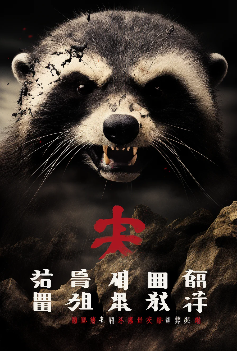 Movie poster of a Quentin Tarantino movie. Angry badg
