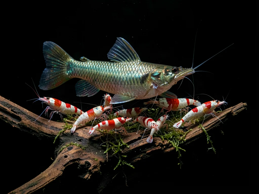 Dwarf Shrimp Colony on Driftwood