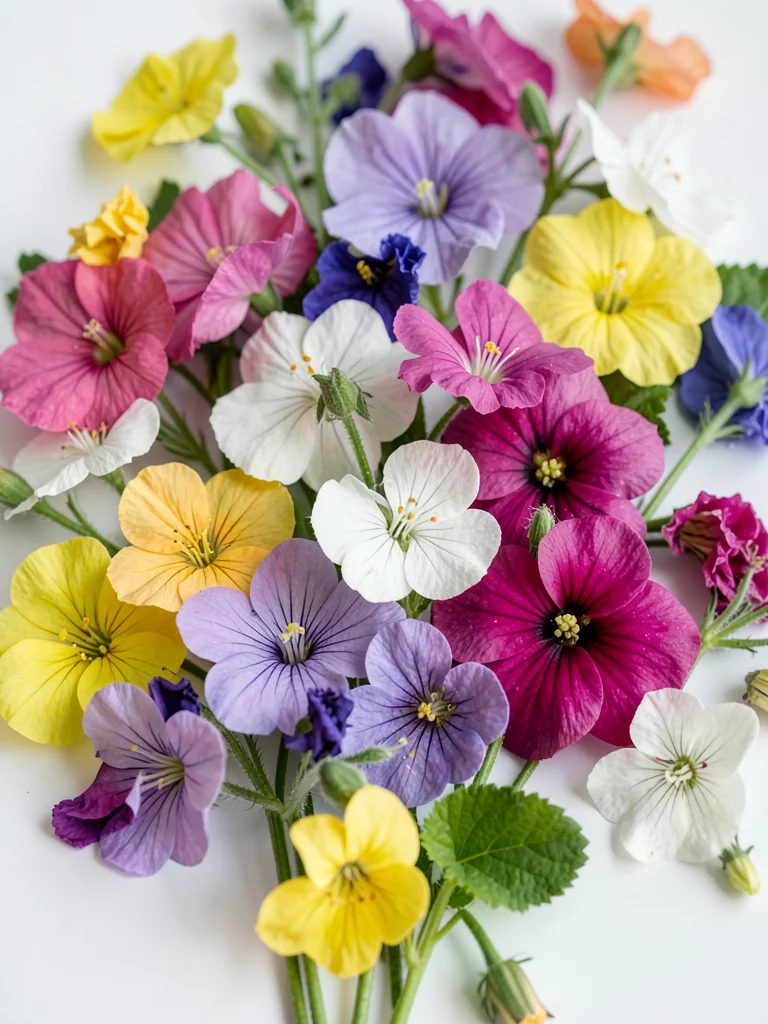 Pressed flowers arrangement