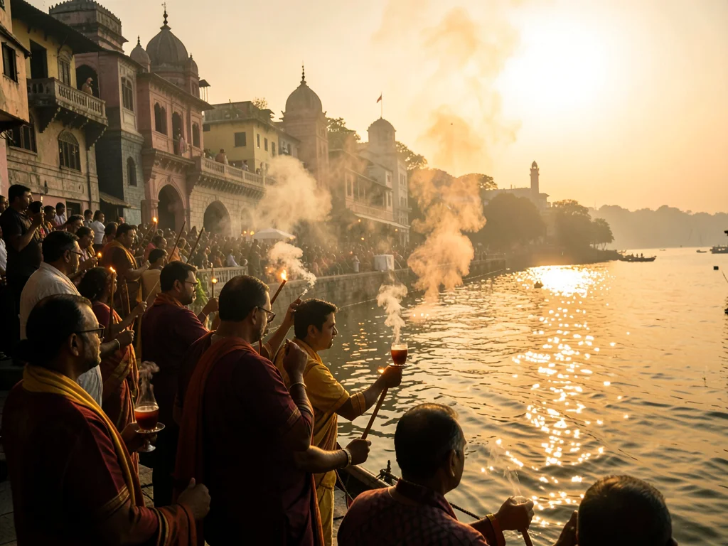 Morning aarti at Ganges