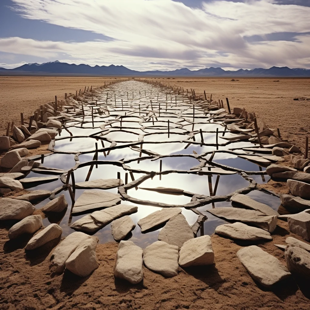 Land Art Photo by Andy Goldsworthy A grid of mirrors