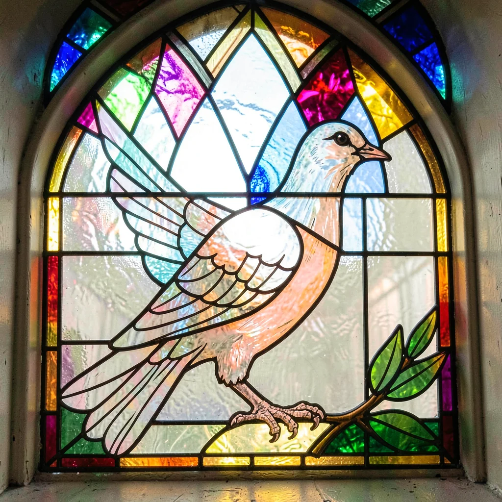 Dove of peace stained glass