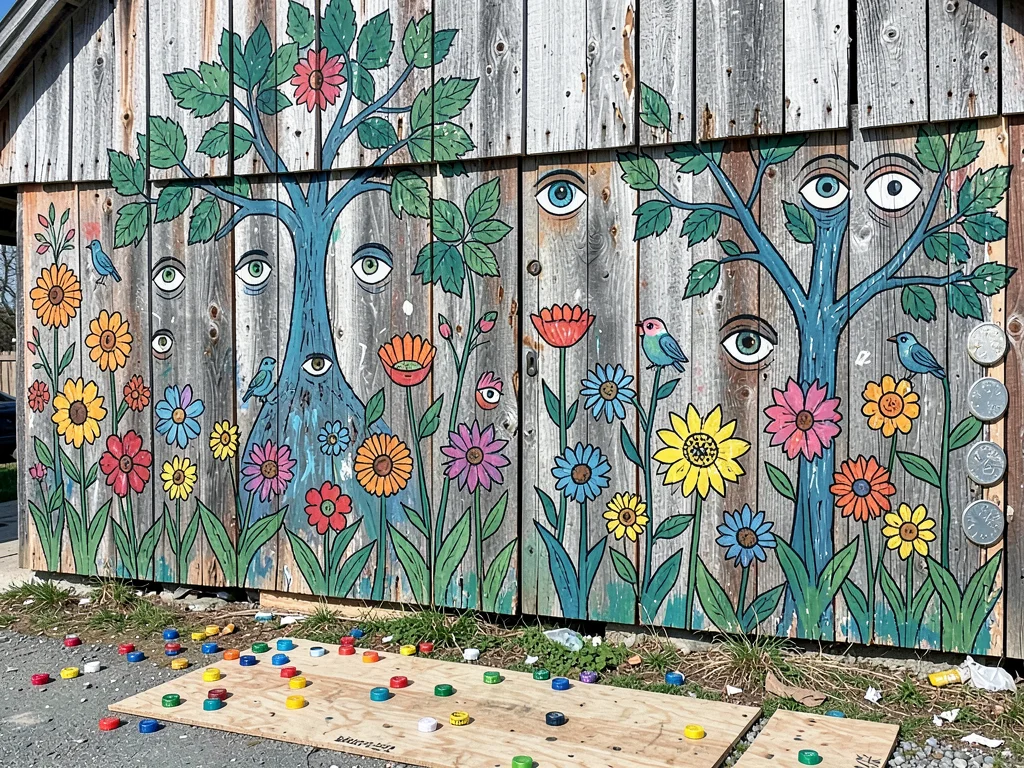 Painted Barn Garden Mural