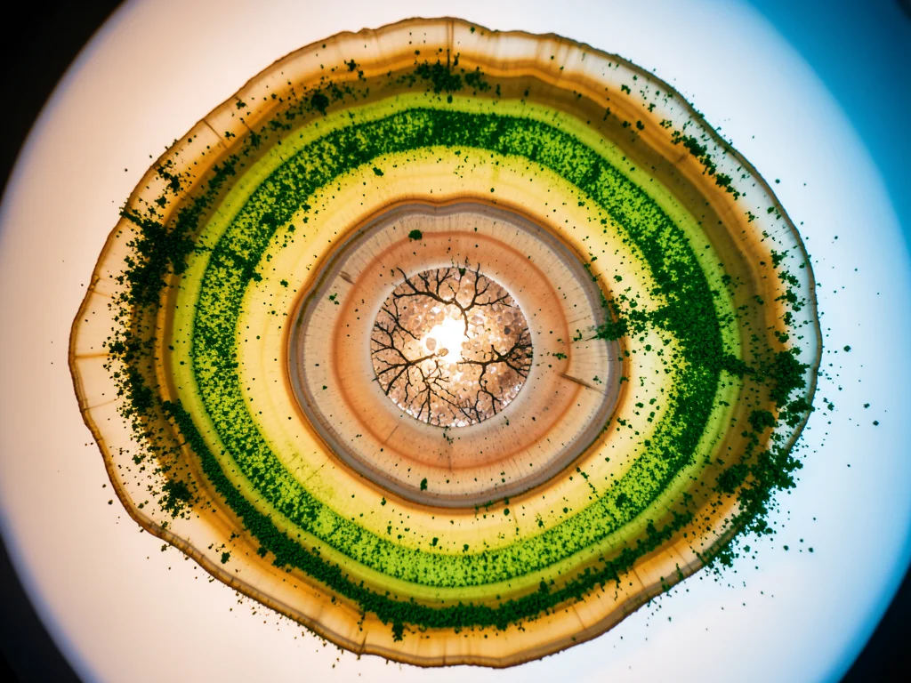 Macro of matcha powder swept into pattern, vivid green with particle texture
