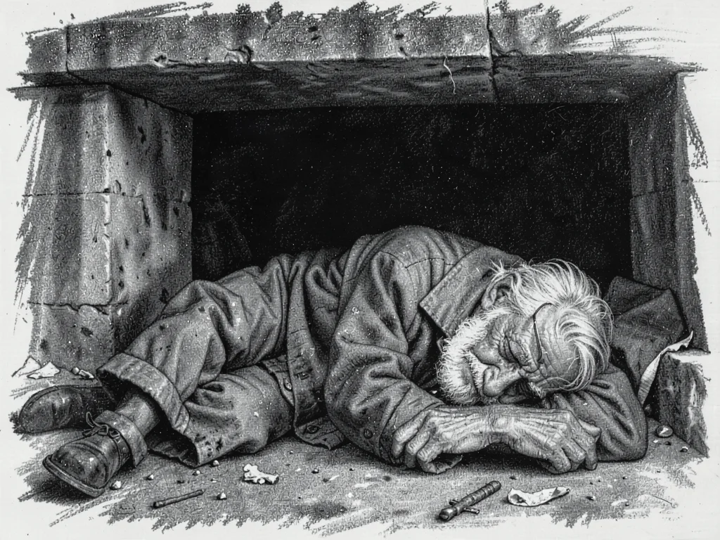 Homeless man under bridge