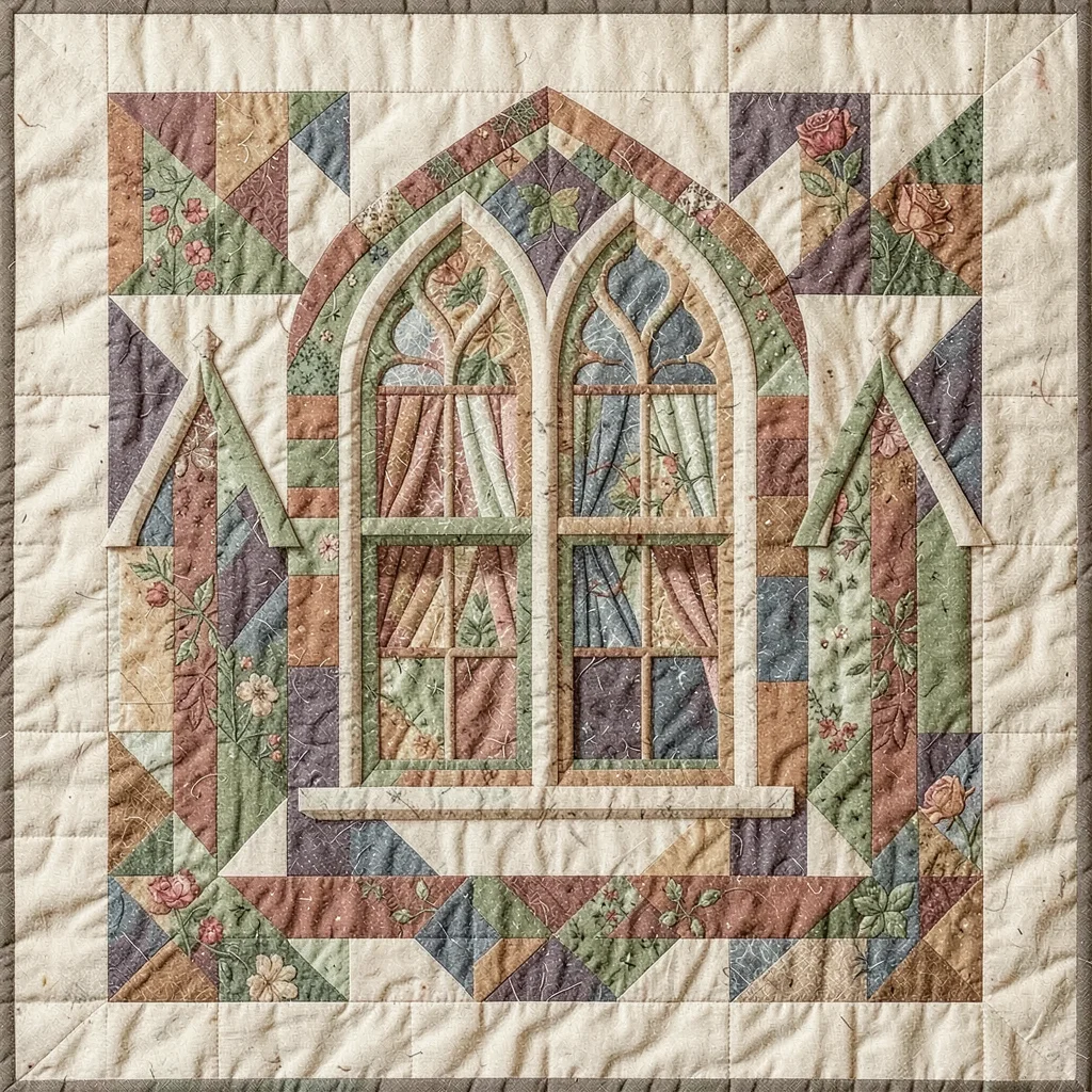 Cathedral Windows quilt