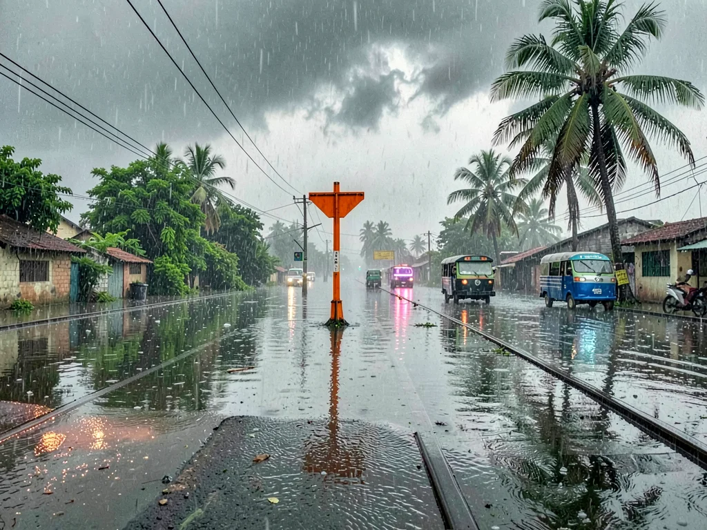 Train Tracks Submerged in Monsoon Flood