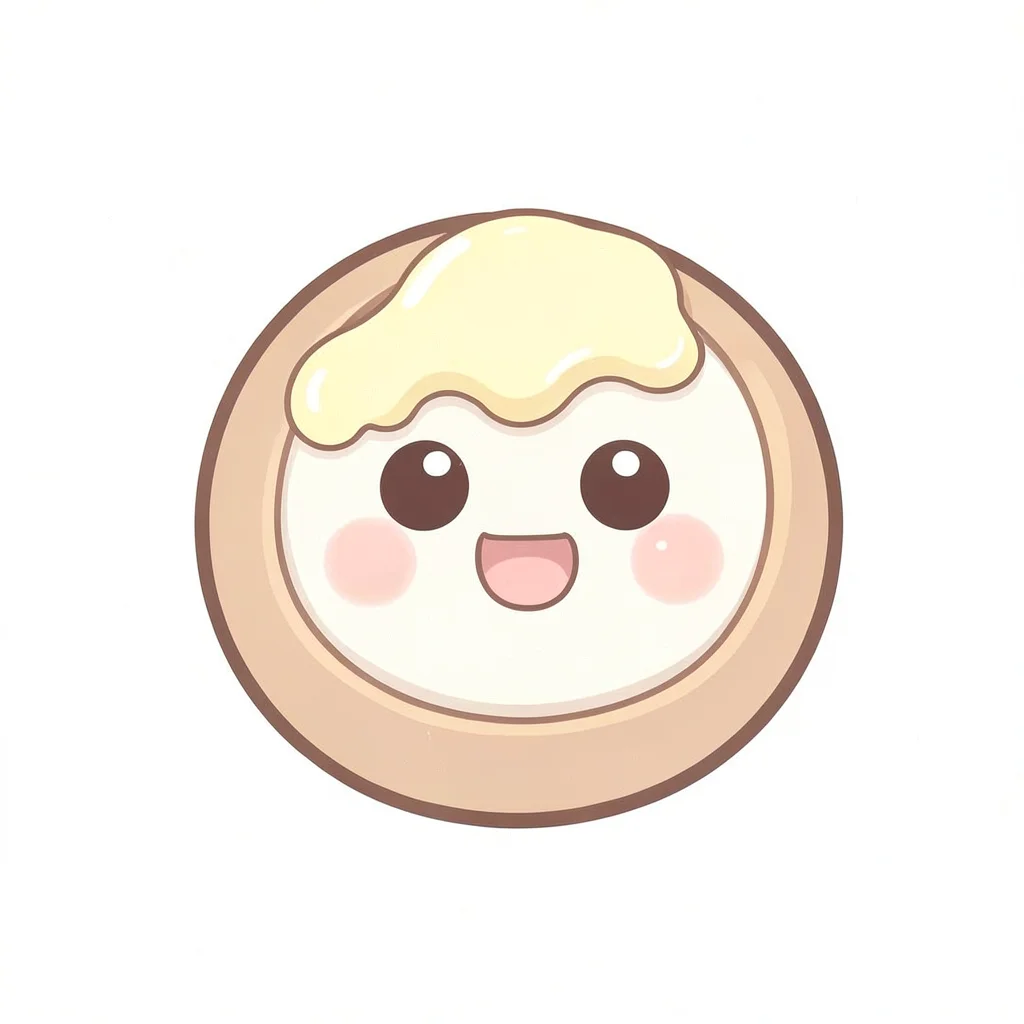 Kawaii toast with melting butter