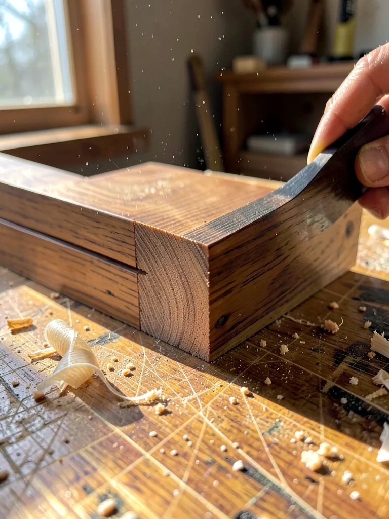 Walnut Dovetail Pins Kerf Lines