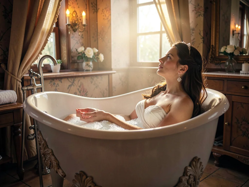 Romantic bath setting