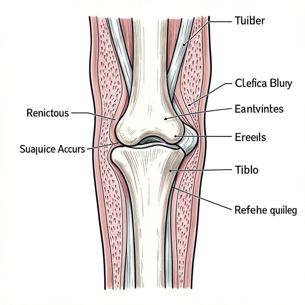 Human knee joint cross-section