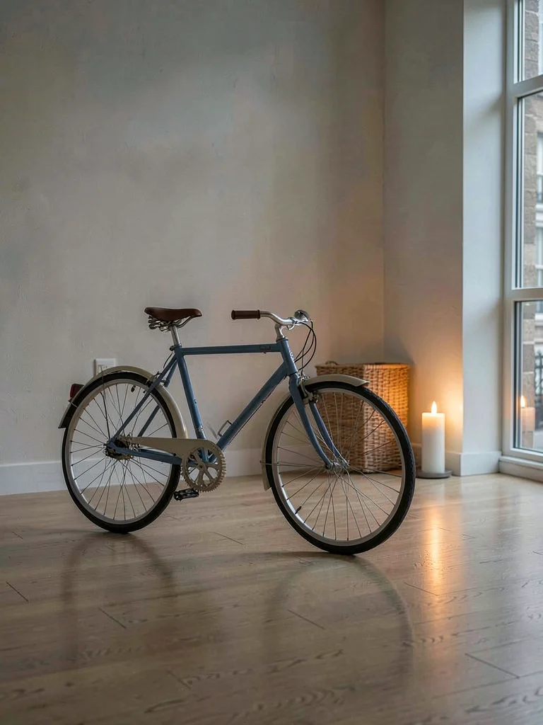 Bicycle rhythm through Copenhagen, a minimalist Danish chair design in an otherw