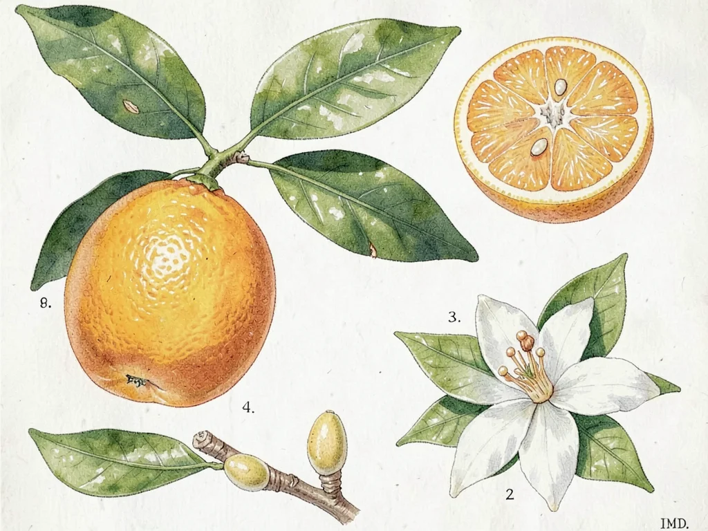 Citrus sinensis botanical plate