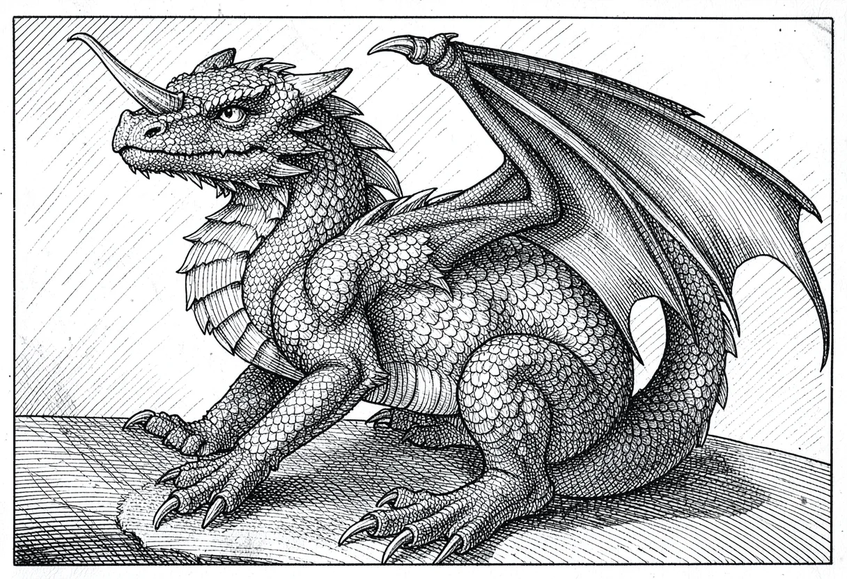 Dragon scales cross-hatched