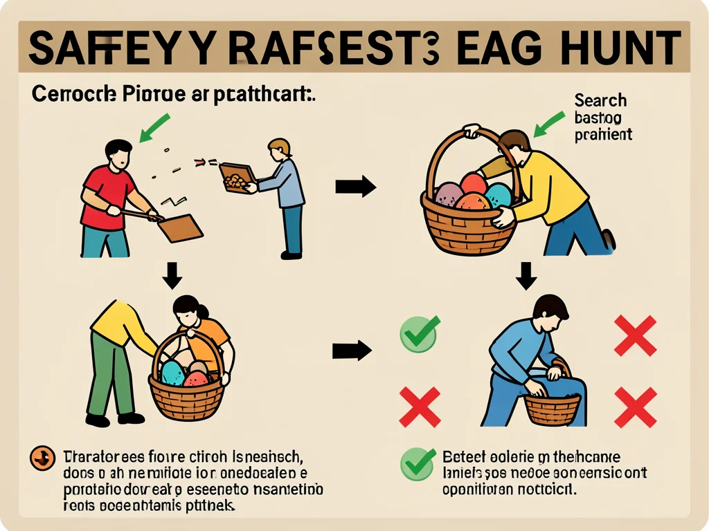 A step-by-step instructional diagram showing the correct procedure for an Easter