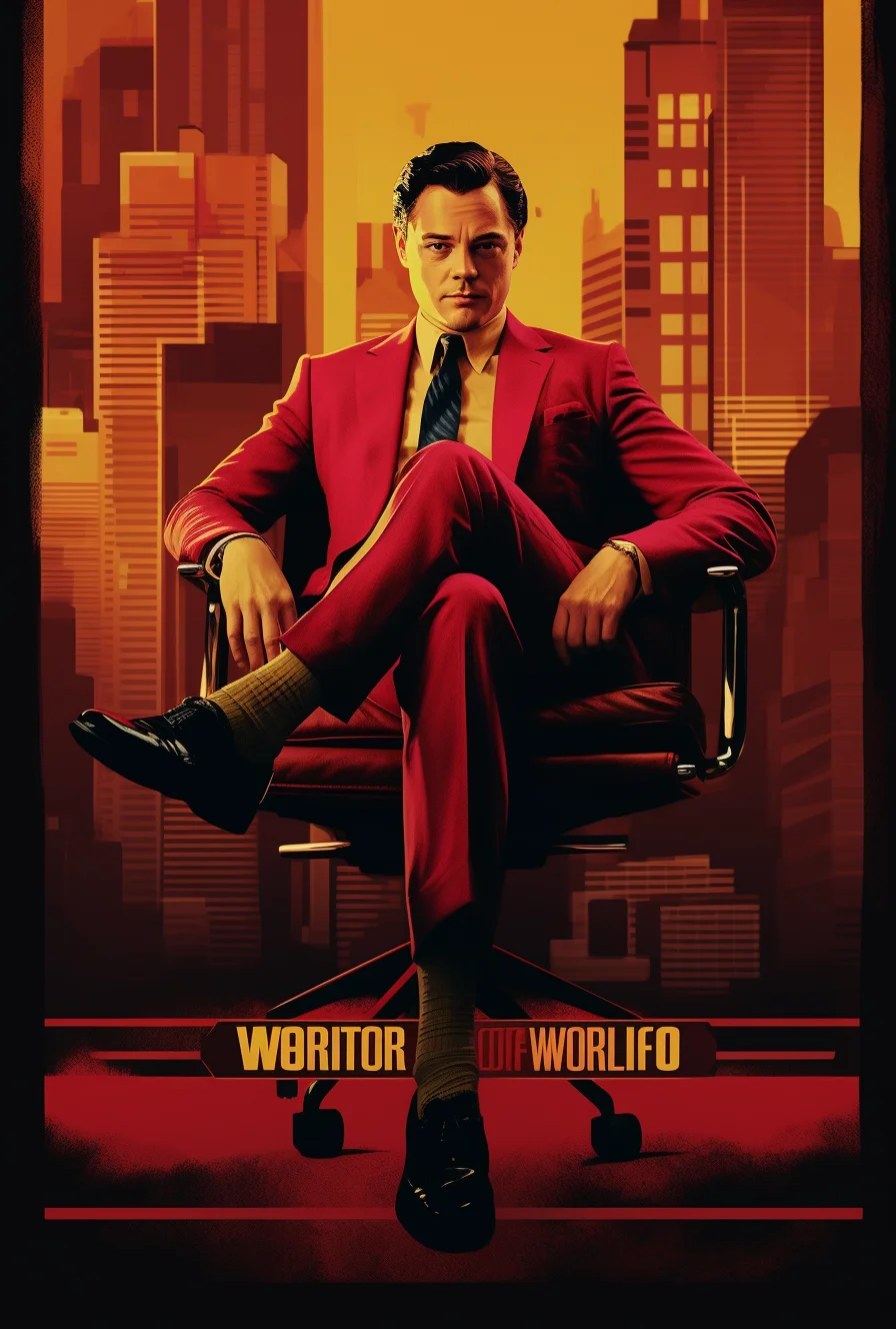 A Tarantino movie poster of Wolf of Wall Street Retro
