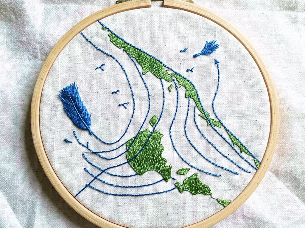 Stitched Coastline — Ocean Isobars Meet Land
