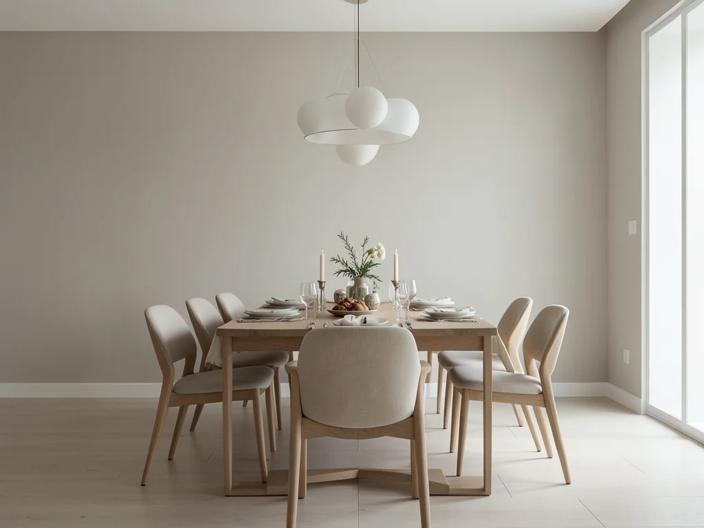 Dining room prepared for thanksgiving, table fully set, no people, anticipation