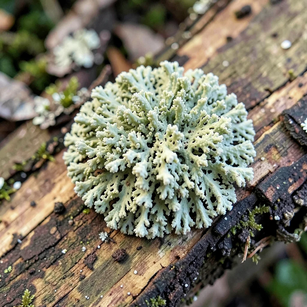 Lichen colony on bone, the exact boundary where mineral becomes organism