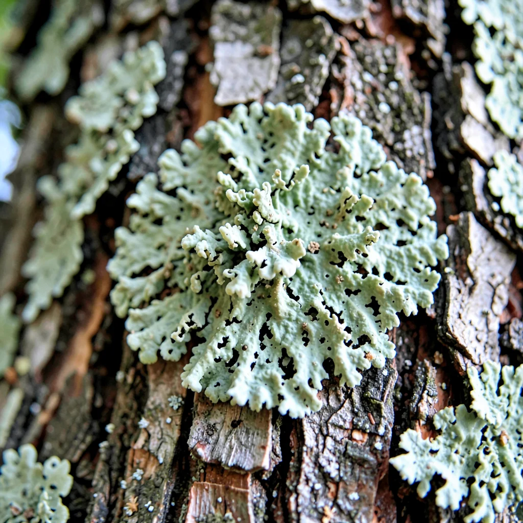 Lichen on bark detail