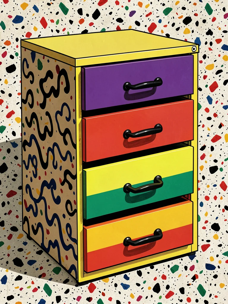 Memphis eighties filing cabinet