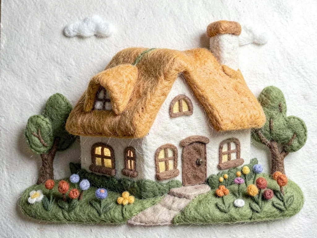Cozy cottage with thatched roof
