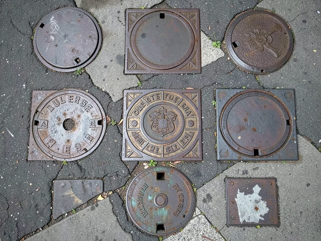Cluster of Mixed Utility Covers on Corner