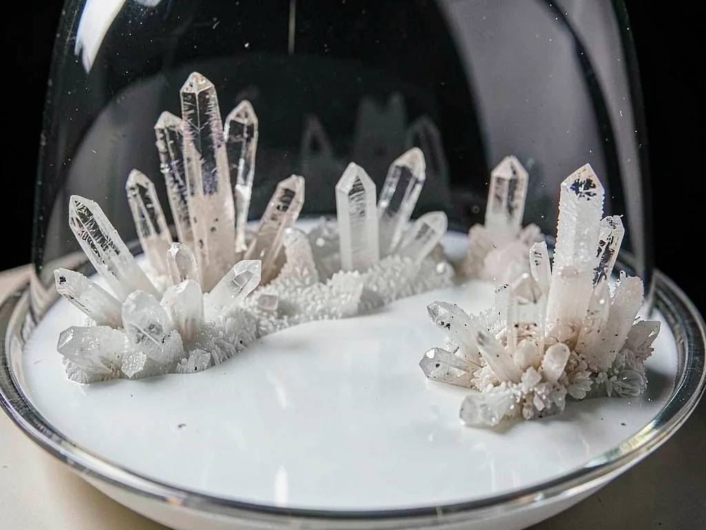 Crystal garden growing in sodium silicate