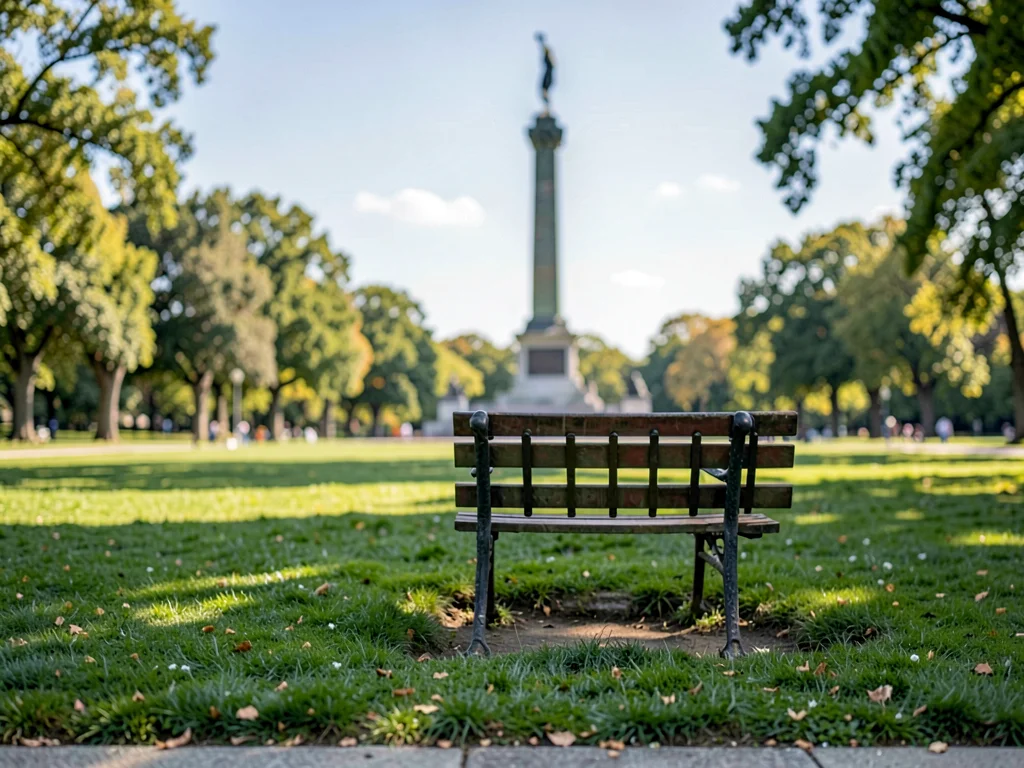 Park from near bench to far monument