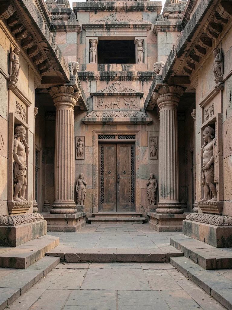 Temple entrance symmetrical