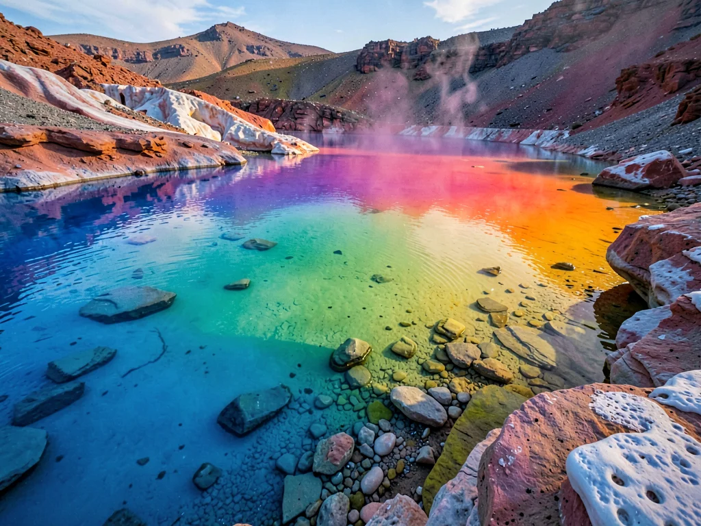 Thermal gradient visible as color change in pool