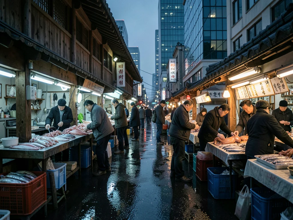 Noryangjin fish market at dawn