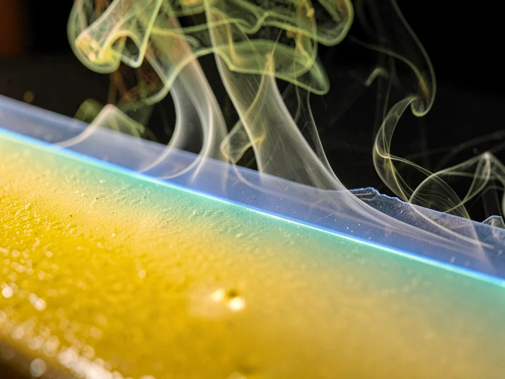 Thermal boundary layer visible on sun-heated surface