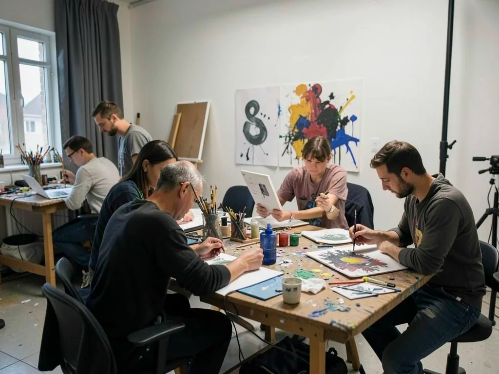 Studio artists at work