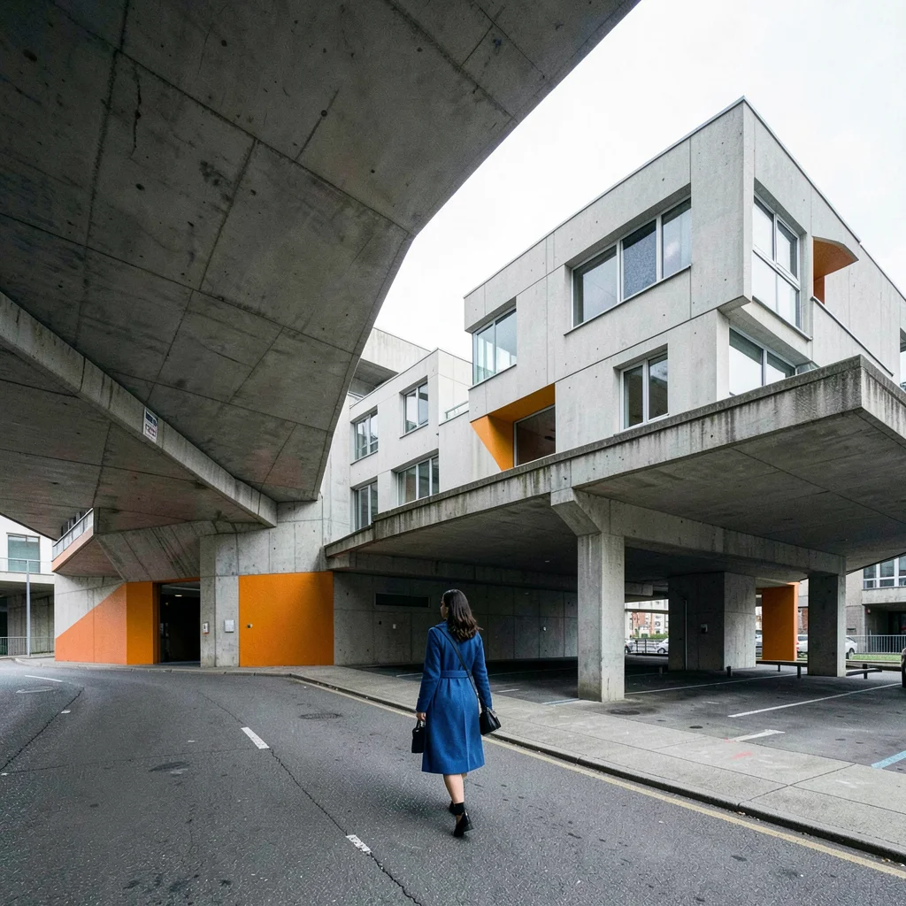 Post-war reconstruction modernism, Rotterdam radical geometry, A woman in a blue