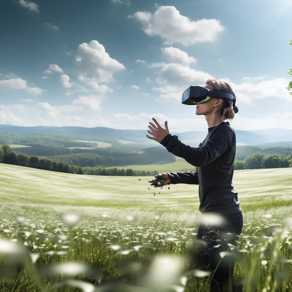 Virtual Reality AI Training Subject A person wearing