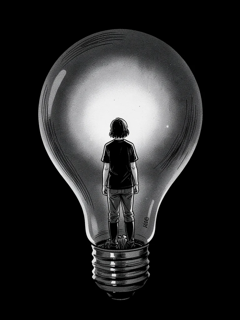 Person inside lightbulb
