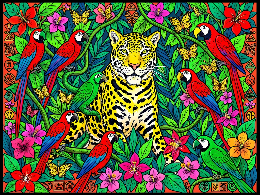 Le Jaguar Sacré dans le Jardin des Esprits