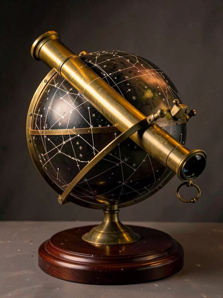 Antique Brass Celestial Globe Constellation Engravings