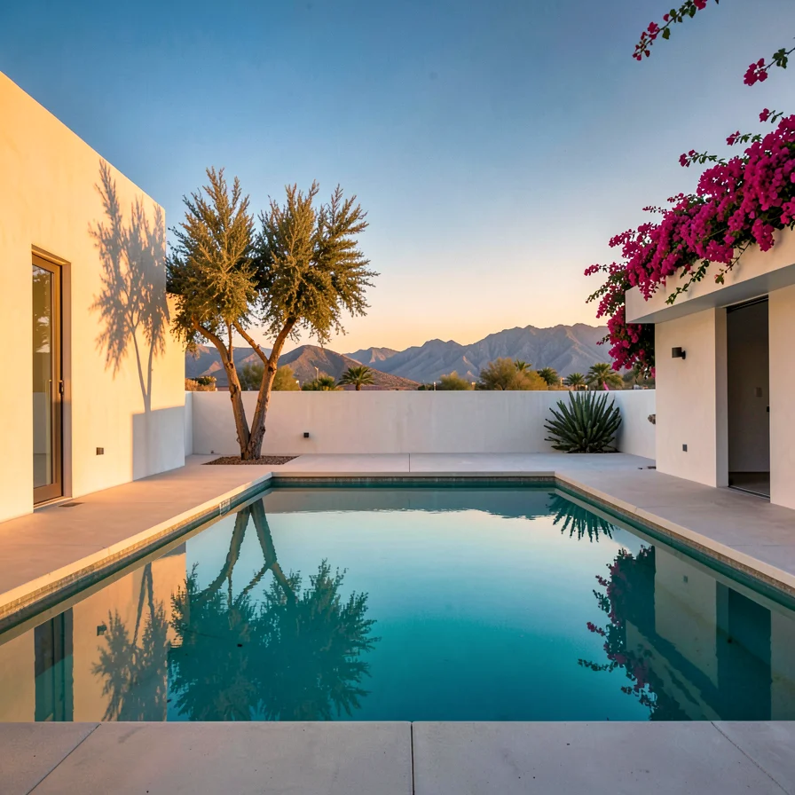 Pool Mirror at Golden Hour