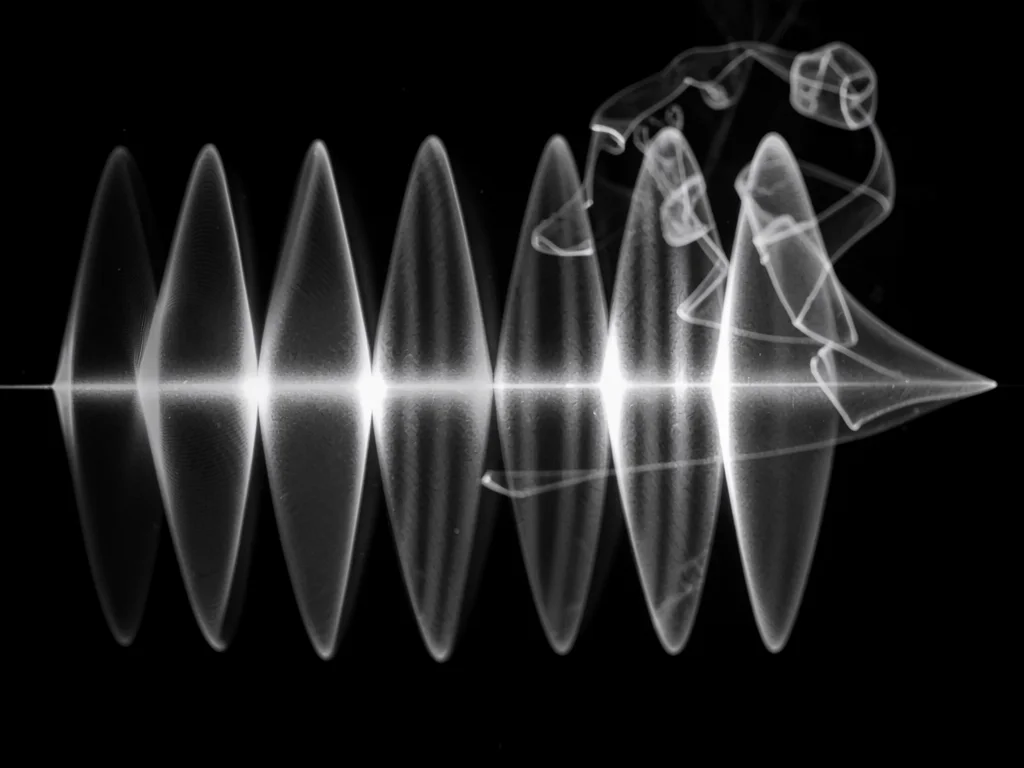 Sound vibration visible as standing wave in air
