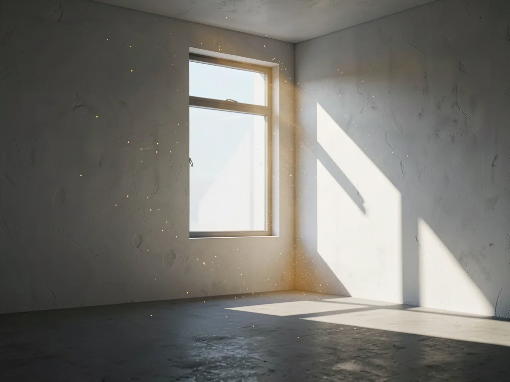 Tall Window Shadow on White Wall