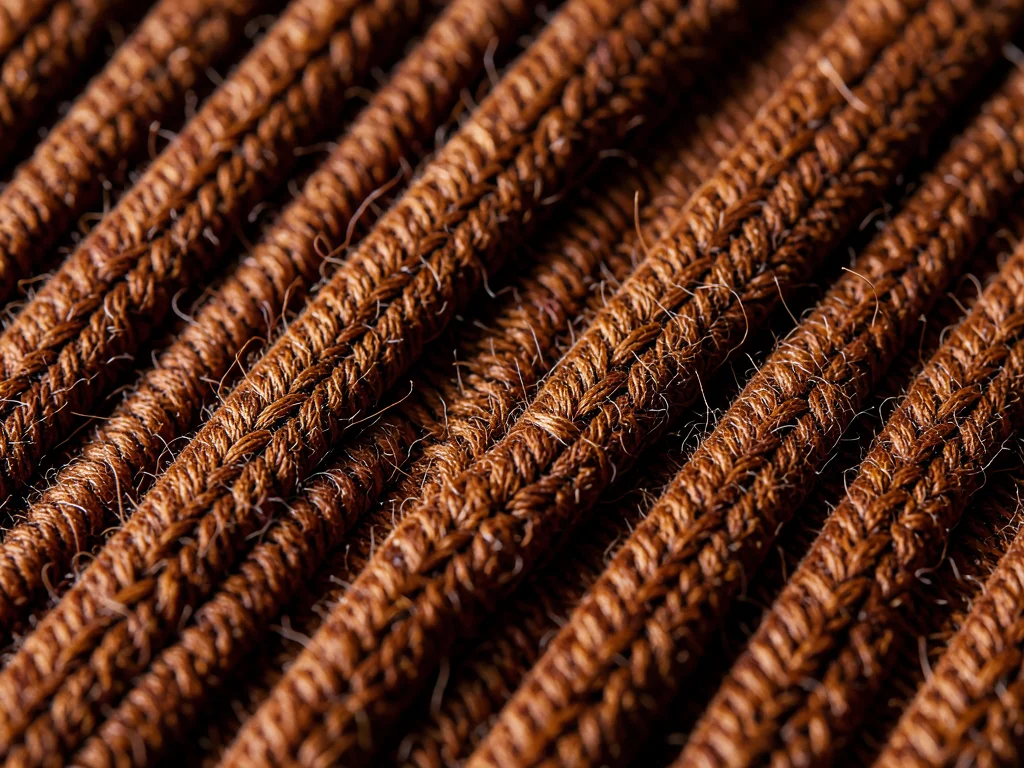 Corduroy wale ridges in extreme macro, cut pile forming parallel channels with d