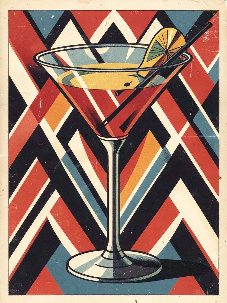 Art Deco martini cocktail