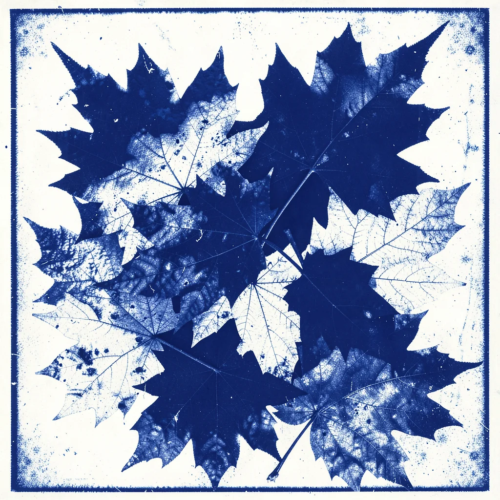 Overlapping maple leaves
