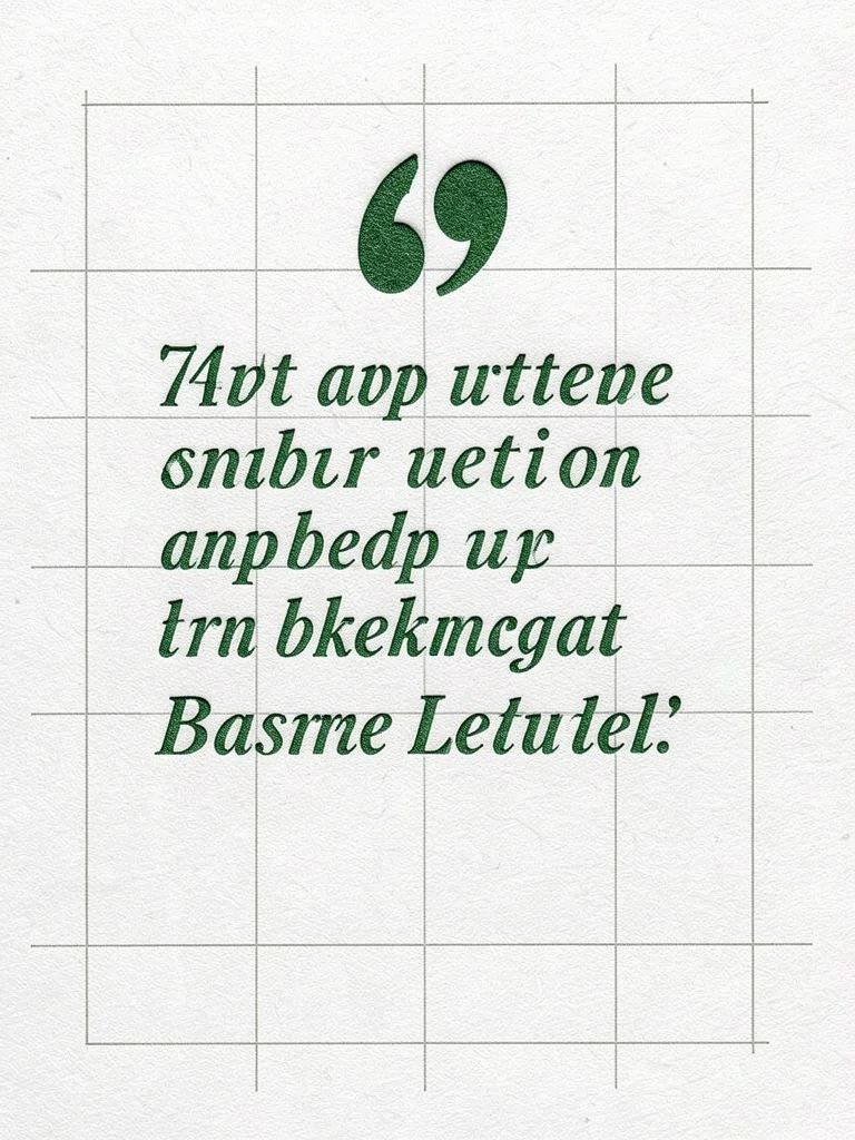 A quote block — three lines of italic text in 14pt Baskerville with a large open