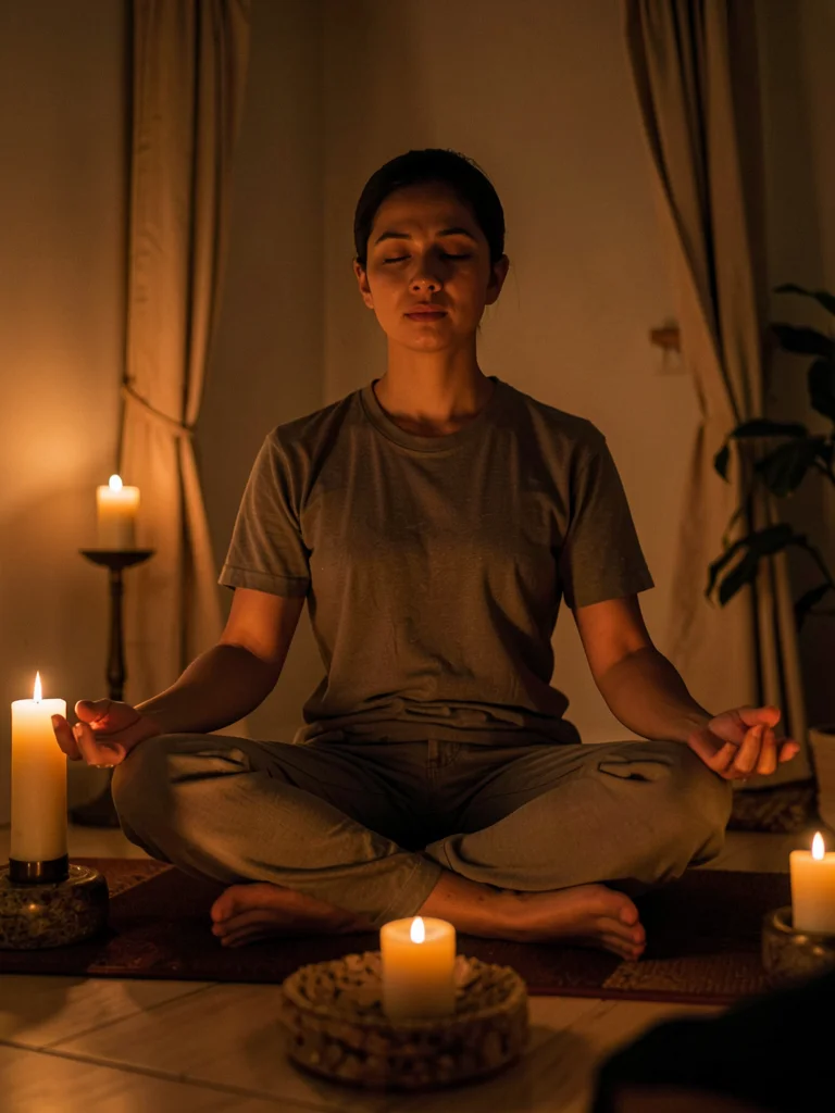 Candle-lit meditation
