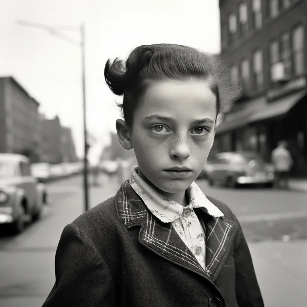 Vivian Maier photo or suburban kid with long forehead