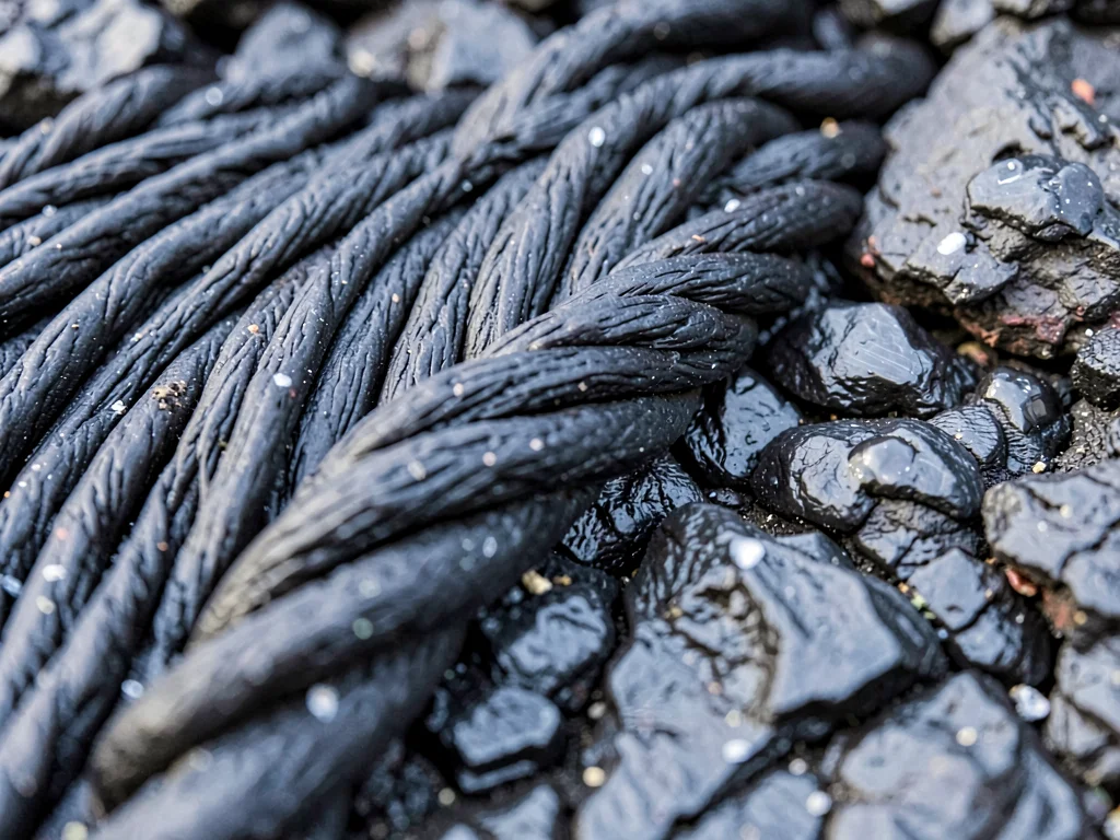Lava rope texture preserved in pahoehoe surface