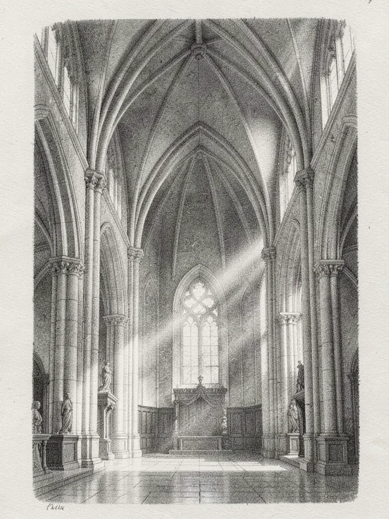 Gothic cathedral interior